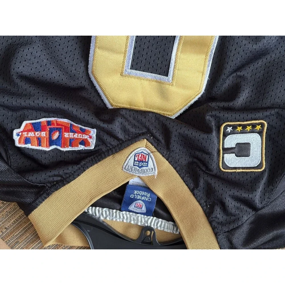 Reebok New Orleans Saints Drew Brees #9 Super Bowl XLIV Jersey Mens XL Black